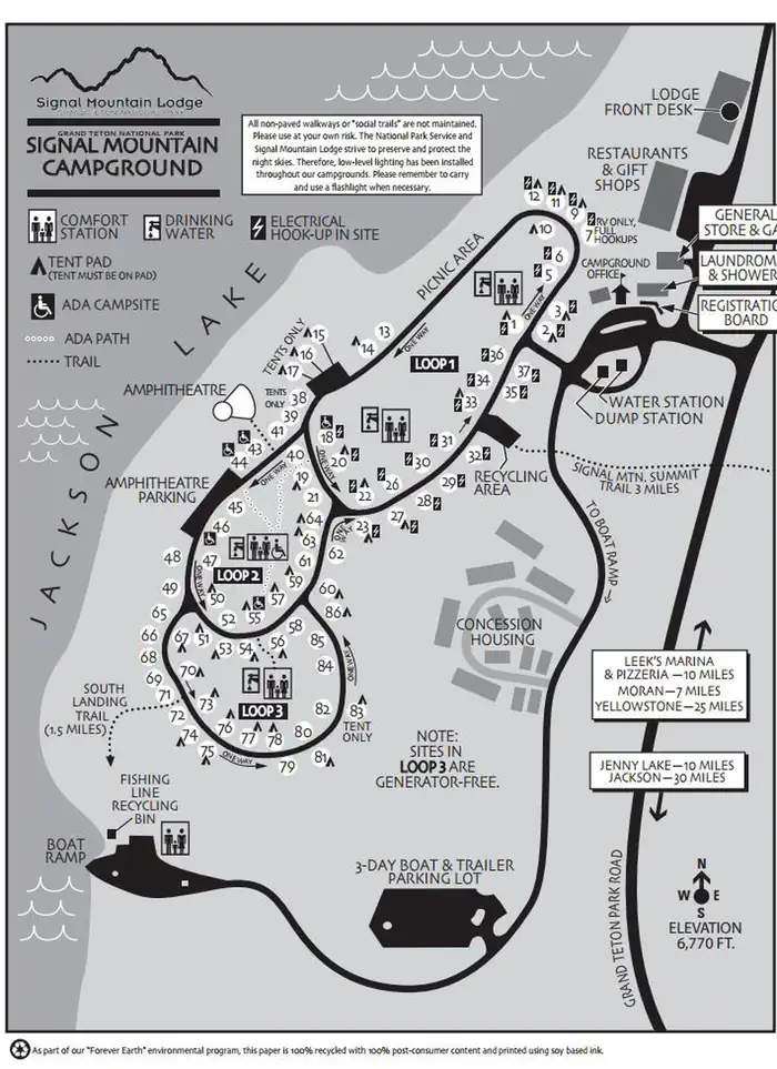 Signal Mountain Campground — Signal Mountain Campground Map