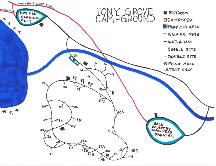 Tony Grove Campground — Campground Map
