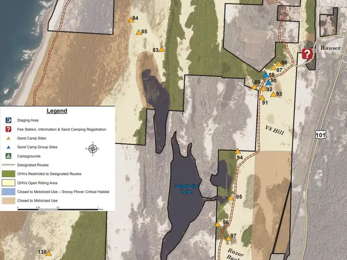 Hauser Sand Camping — Sand Camp Map