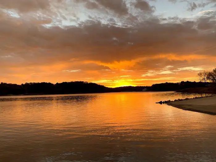 West Overlook Campground — Sunset over Coralville Lake