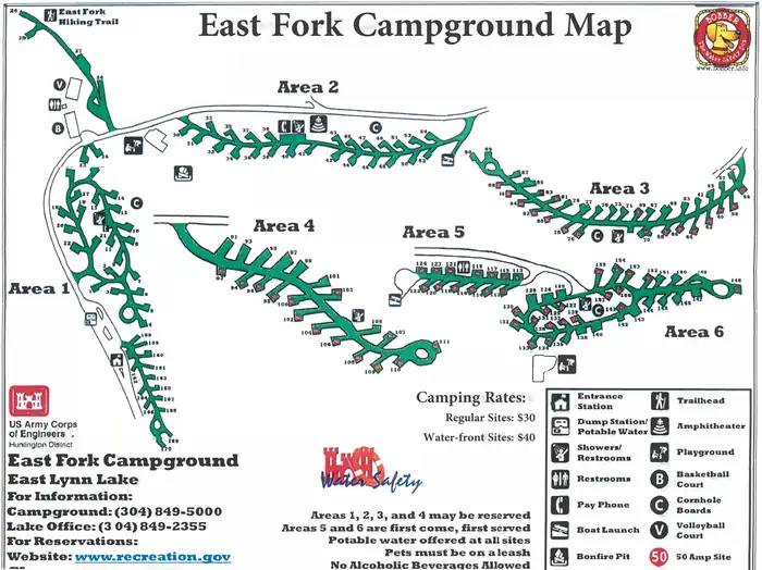 East Fork (wv) — Layout of the Campground's Areas