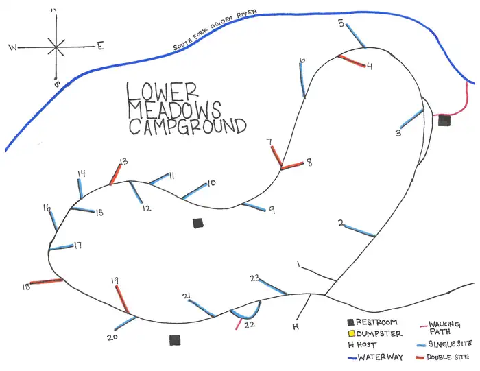 Lower Meadows Campground — Campground Map
