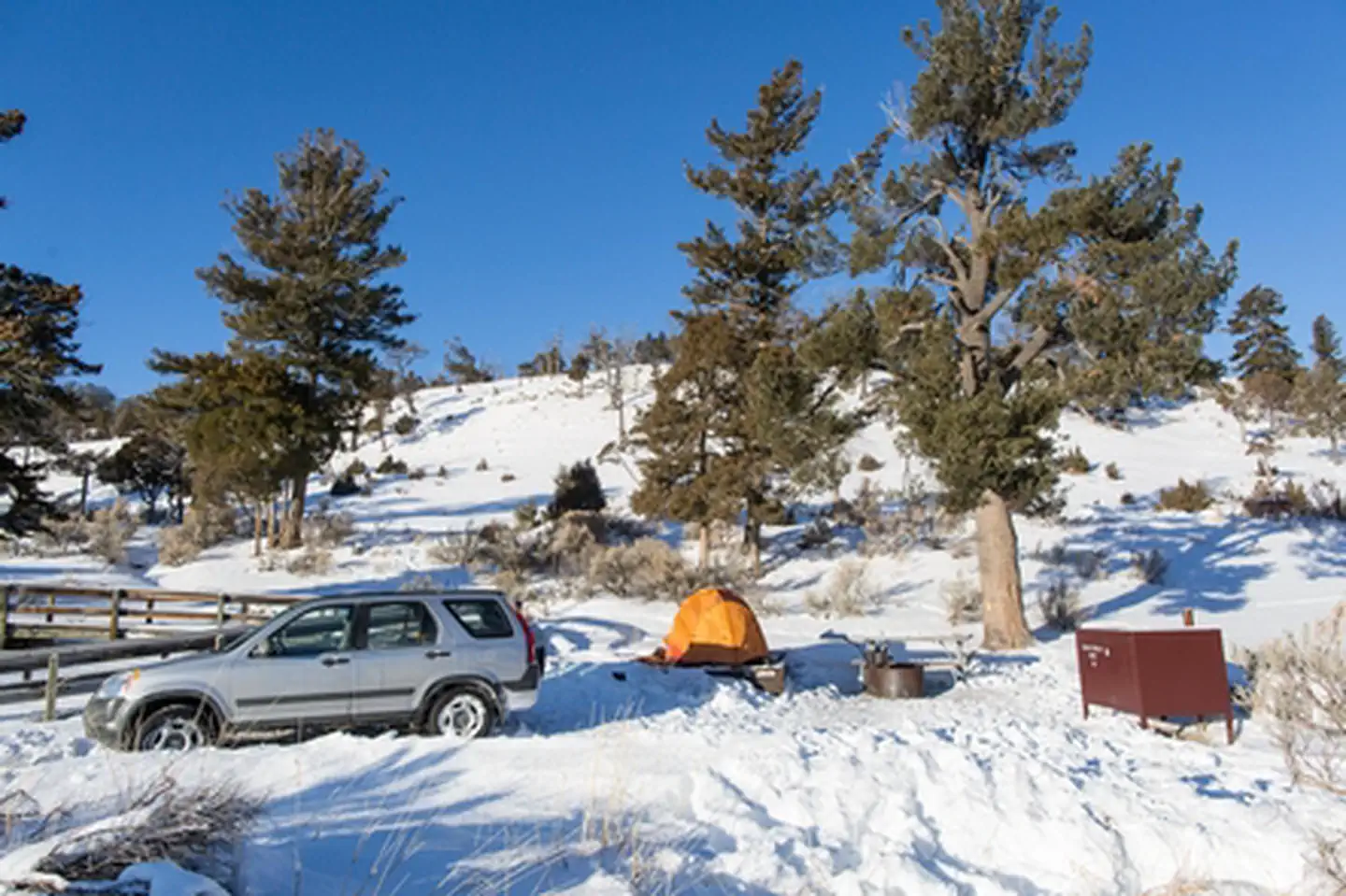 Mammoth Campground (yellowstone) — Mammoth campsite 6 under snow