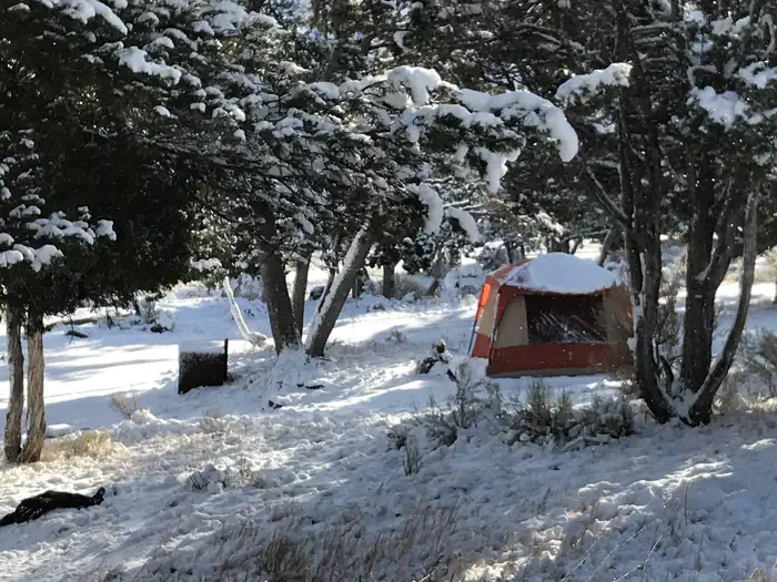 Mammoth Campground (yellowstone) — Mammoth Campground Site 70 in winter