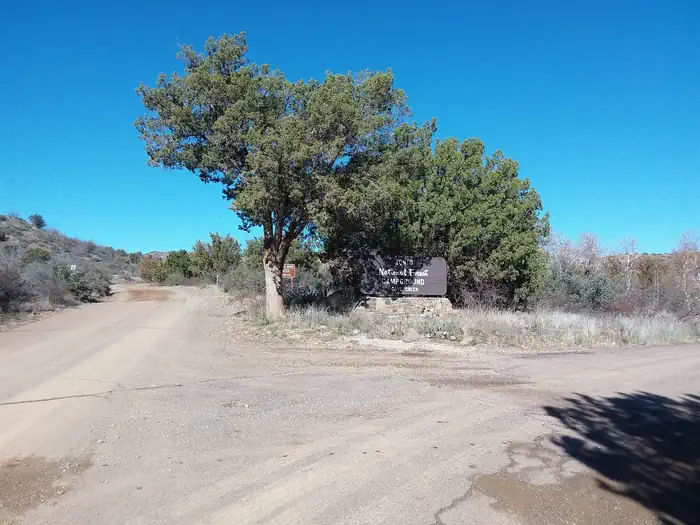 Cave Creek Group Site β Entrance sign.
