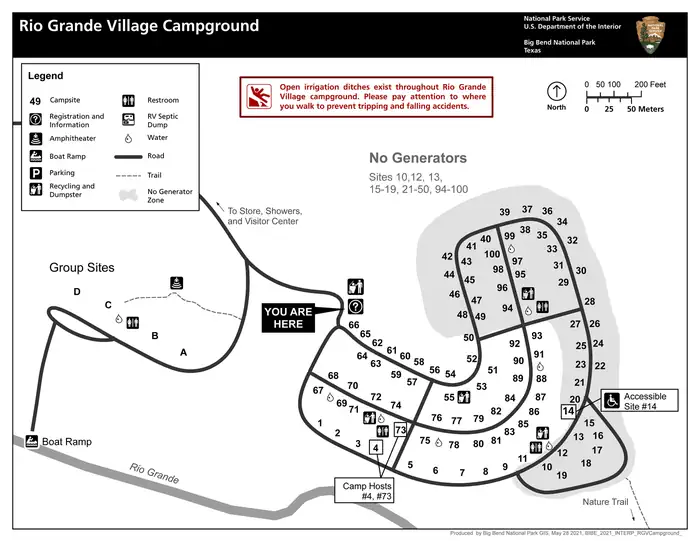 Rio Grande Village RV Campground — Campground Map