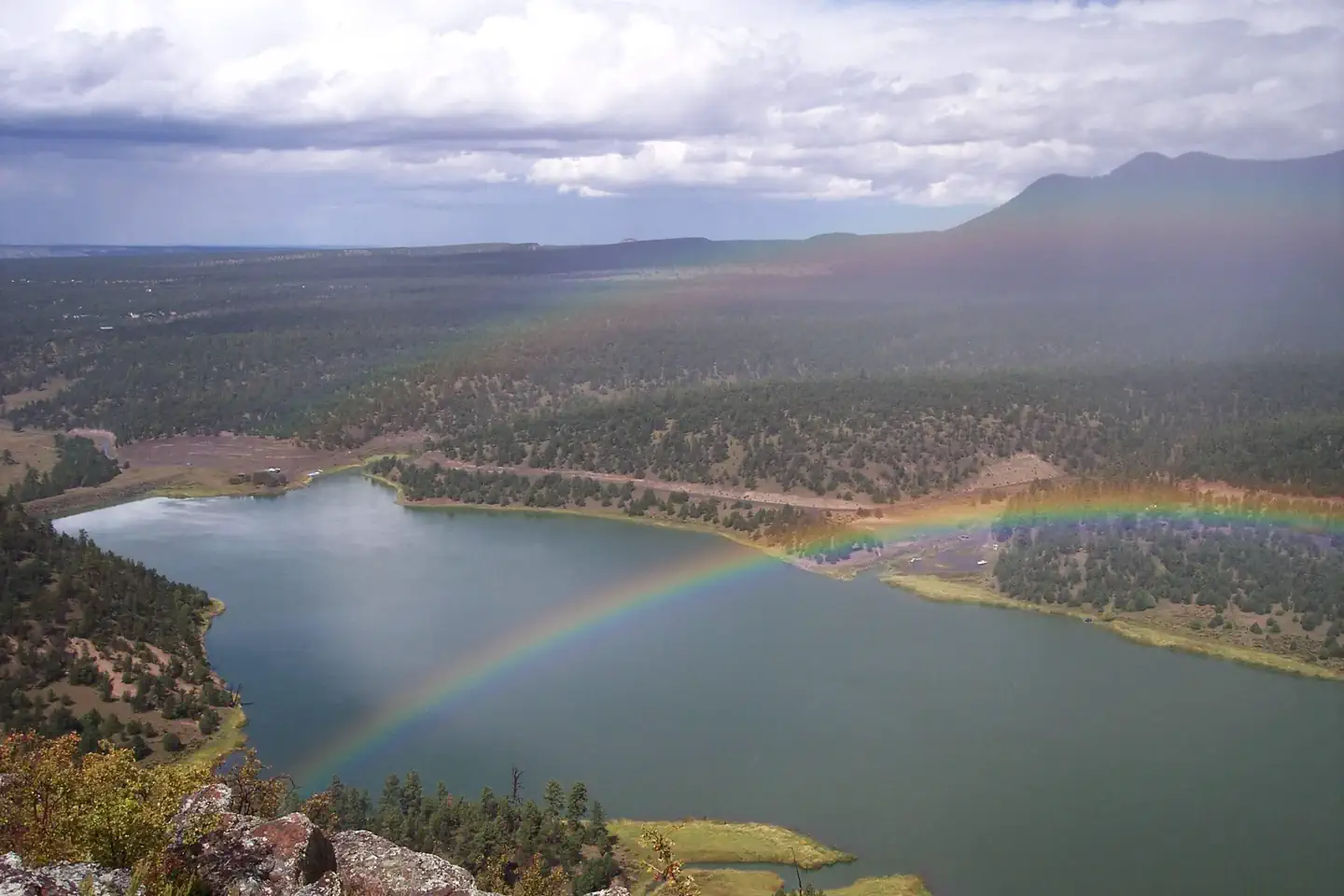 Pinon - Quemado Lake — Landscape near Quemado Lake showing rainbow over lake