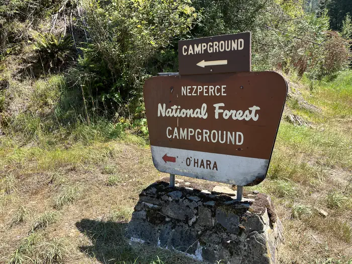 Ohara Bar Campground — O'Hara Sign
