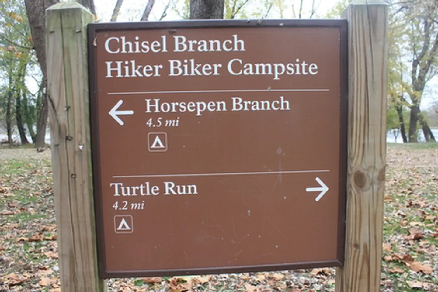 Chisel Branch Hiker-Biker Campsite — Sign at Chisel Branch campsite
