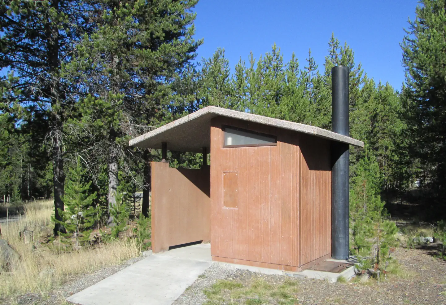North Fork John Day — camp site vault tiolet