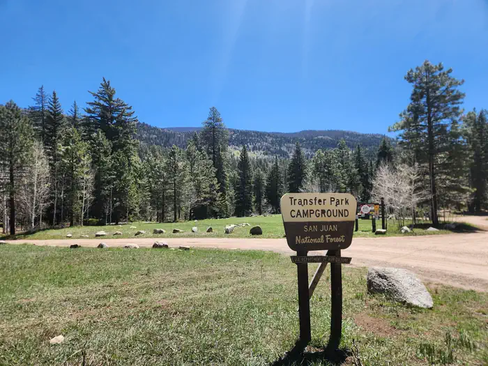 Transfer Park Campground β Transfer park campground enterance sign
