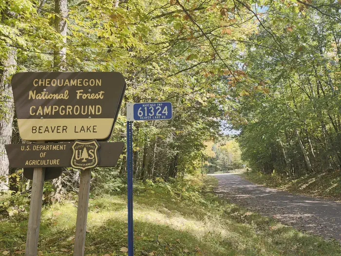 Beaver Lake (chequamegon-nicolet Nf, Wi) — Beaver Lake sign
