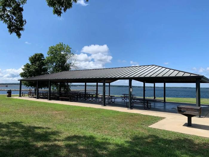 Spillway Group Area — Picnic shelter at the Spillway Recreation Area.