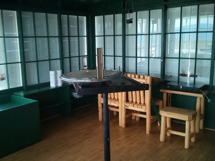 Monument Peak Lookout — Inside view of the lookout