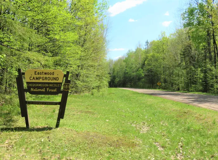 Eastwood NF Campground — Eastwood campground entrance sign