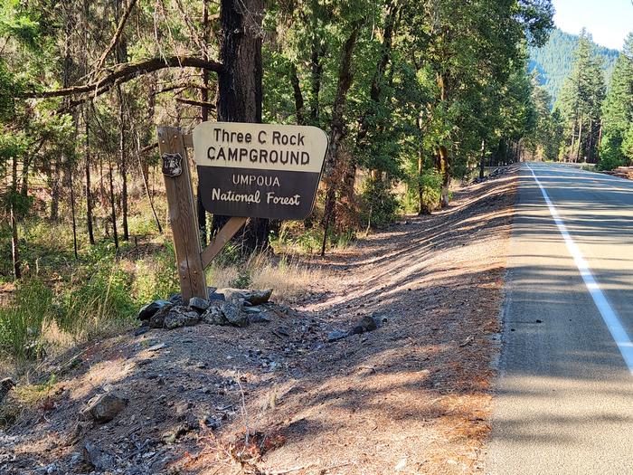 Three C Rock Campground — Three C Rock Campground sign
