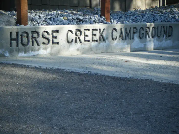 Horse Creek — Horse Creek Campground sign