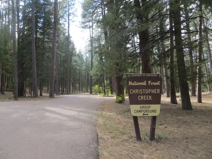 Christopher Creek — Christopher Creek Campground Entrance Sign