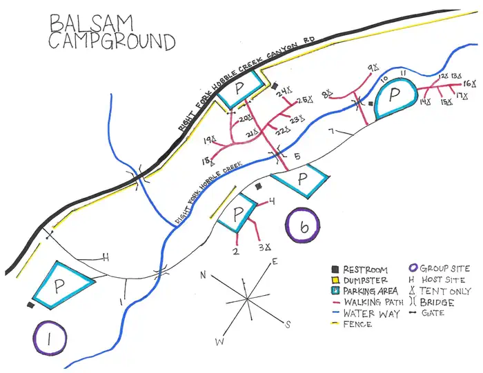 Balsam (uinta-wasatch-cache National Forest, Ut) — Campground Map