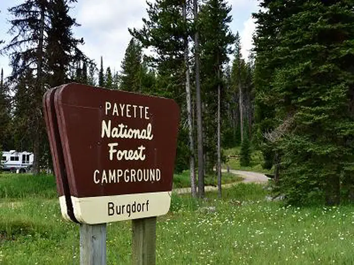 Burgdorf Campground — Burgdorf Campground sign