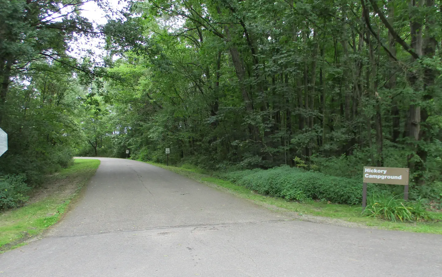 Mill Creek Camping — Entrance to the Hickory Loop.