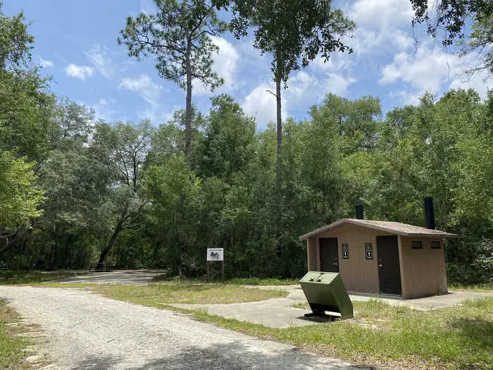 Big Bass Campground — A photo of Big Bass Campground bathroom facilities.