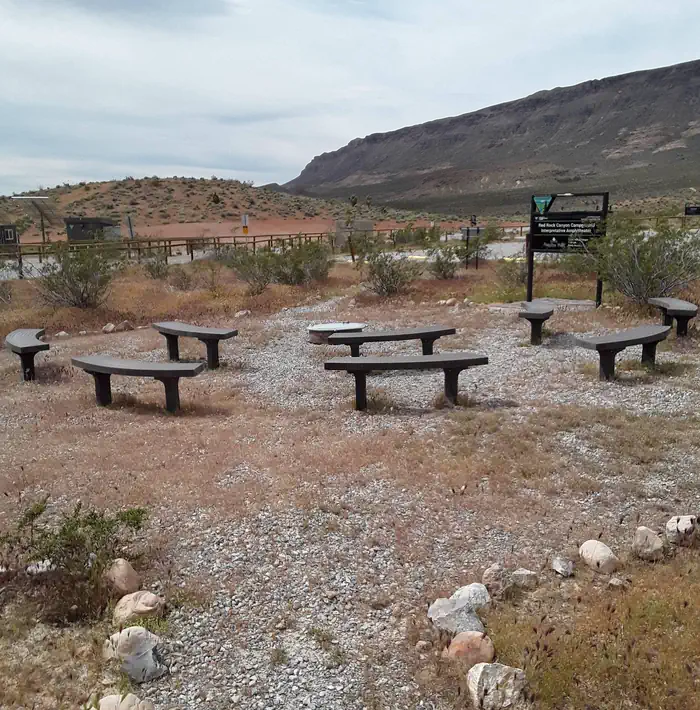 Red Rock Canyon Campground — Sitting area at the Red Rock Amphitheater