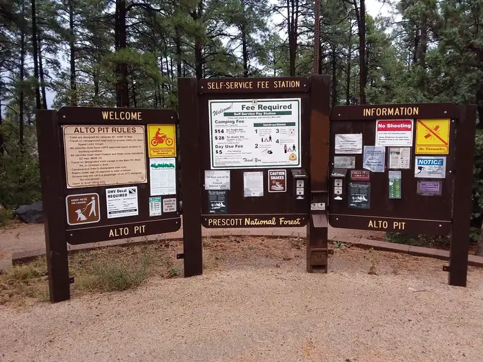 Alto Pit Ohv Campground — Alto pit area info kiosk