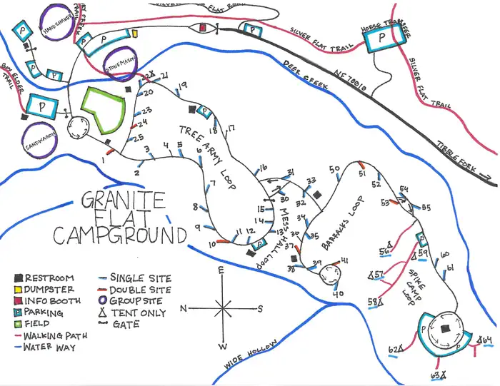 Granite Flat (utah) — Campground Map