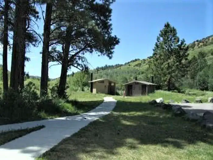 Mink Creek Group Site Campground — The path to the vault toilets at Mink Creek