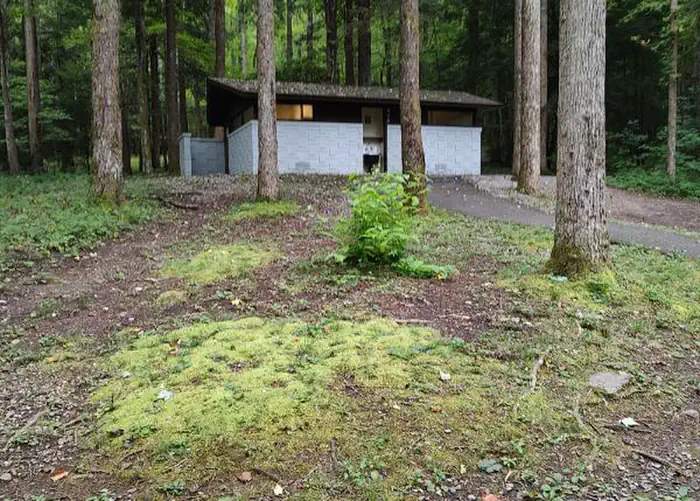 Cosby Campground — One of many restrooms in the campground 