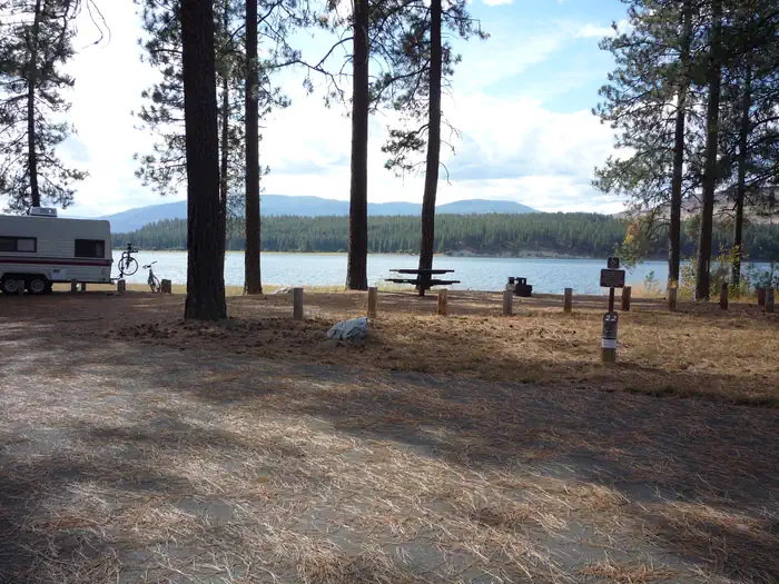 Gifford Campground — Gifford Campground with trees and lake in the background.