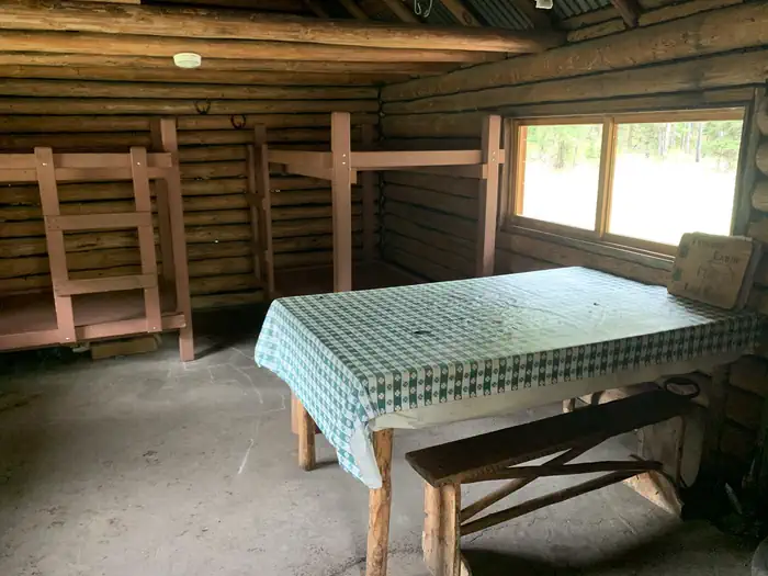 Twogood Cabin — Inside Twogood Cabin dinning / sleeping area