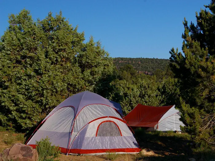 Deer Run Campground — Two tents in a camp site.