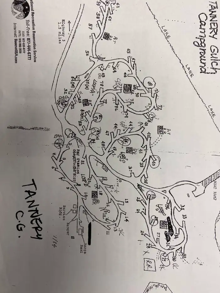 Tannery — Map of Tannery Gulch
