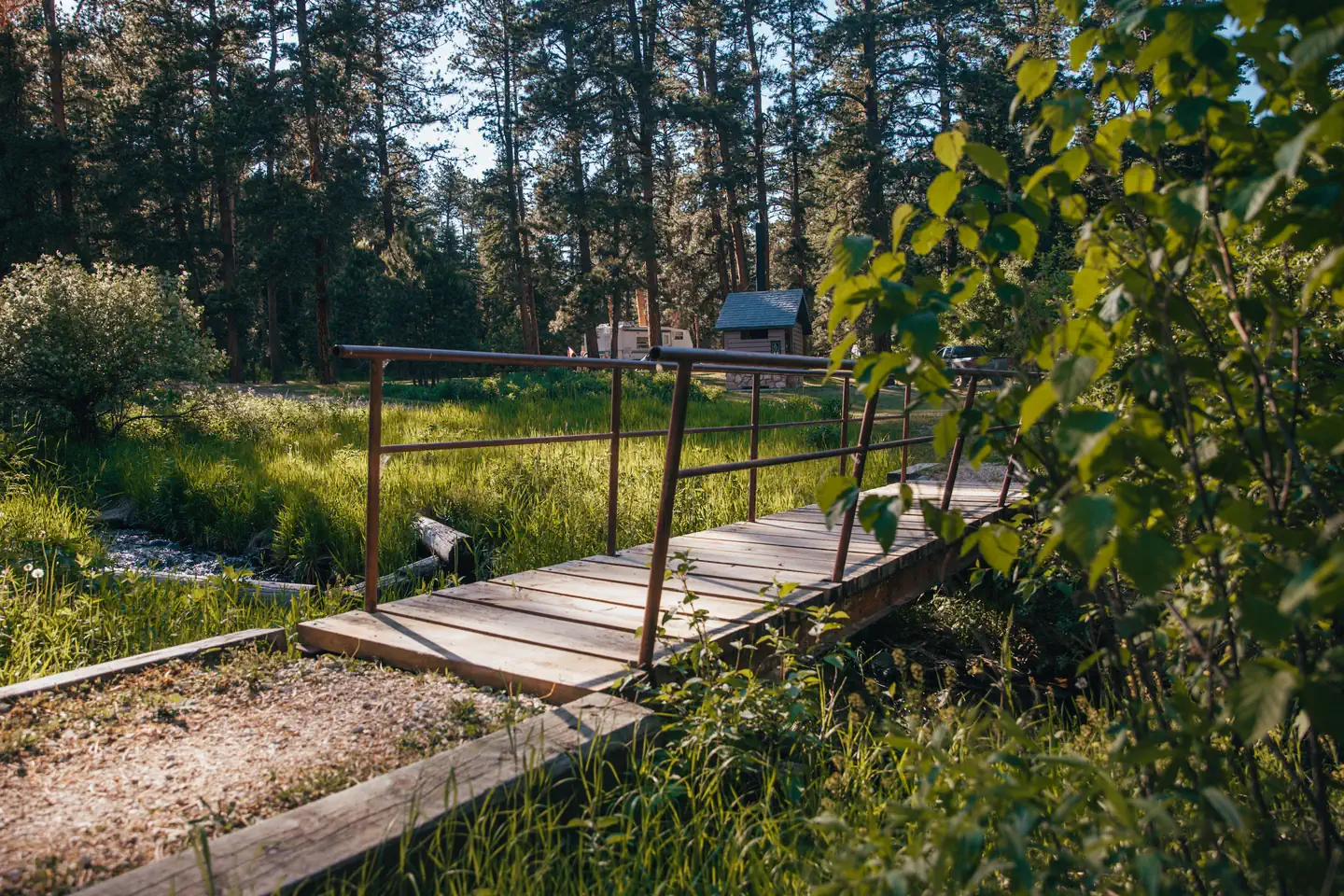 Boxelder Forks Campground — Bridge across creek