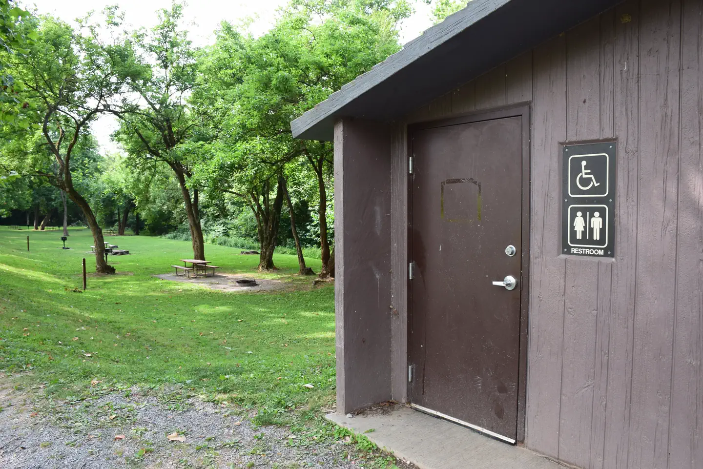 Antietam Creek Campsite — Vault Toilet and Campsite in background