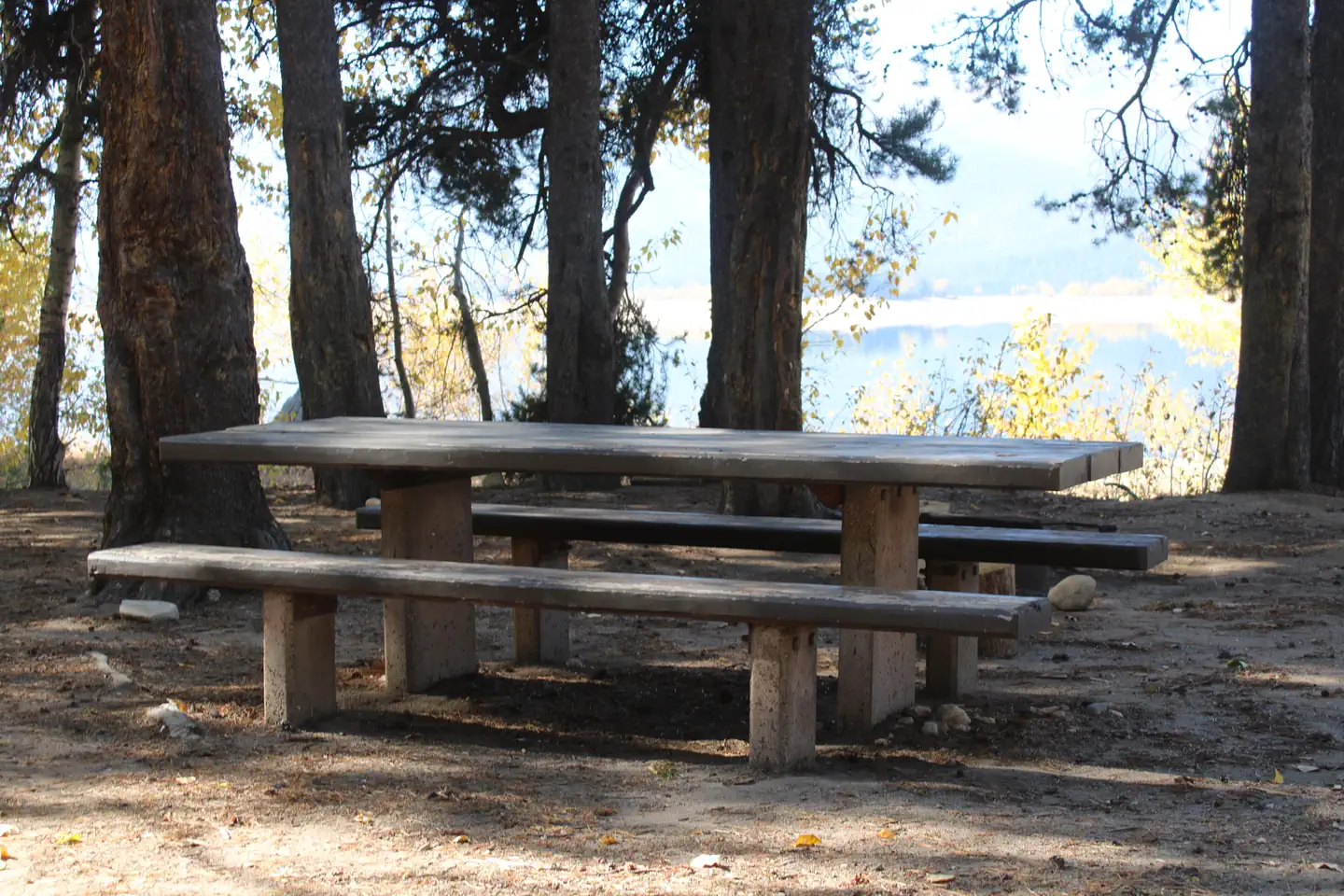 Howers Campground — Howers picnic table partially shaded