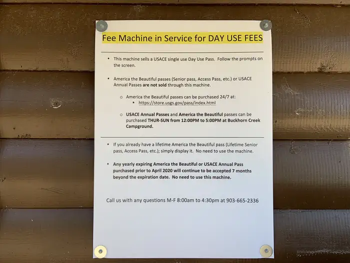 Brushy Creek Day Use β Fee Machine Instructions
