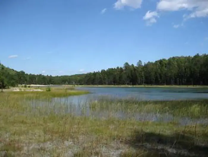 Chimney Loop Campground — A view of Wagner Lake from Chimney Loop Campground