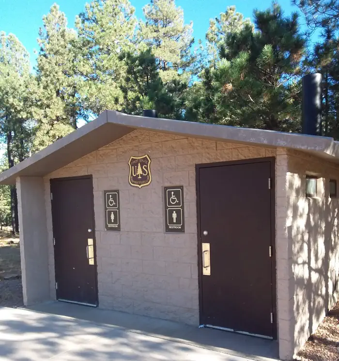 Woods Canyon Group Campground — Vault toilets.