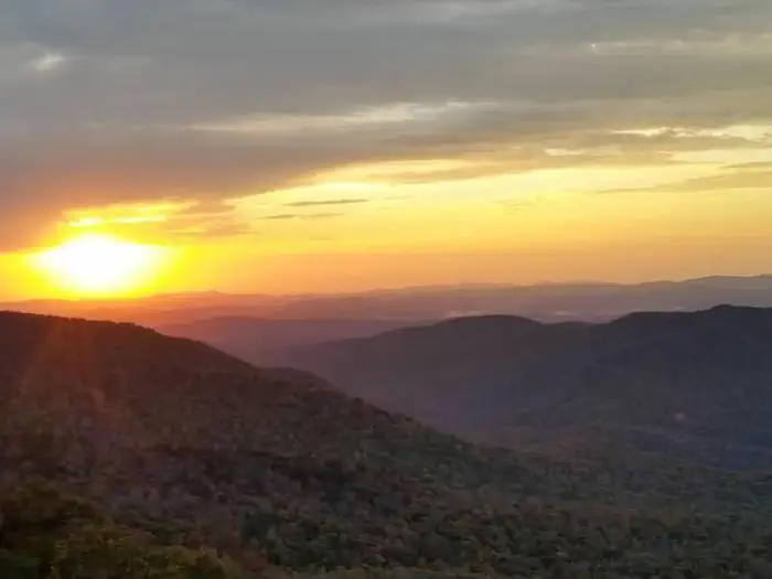 Mount Pisgah Campground — Sunset across from Mt. Pisgah Campground.