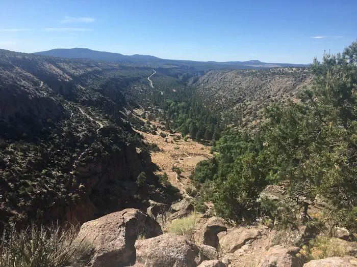 Juniper Family Campground — Looking down on an archaeological site from a trail overlook