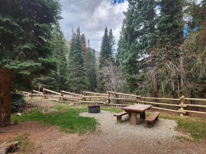 Kroeger Campground — Typical camp site in Kroeger campground with picnic table and fire ring