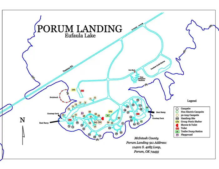 Porum Landing Campground — Porum Landing Map