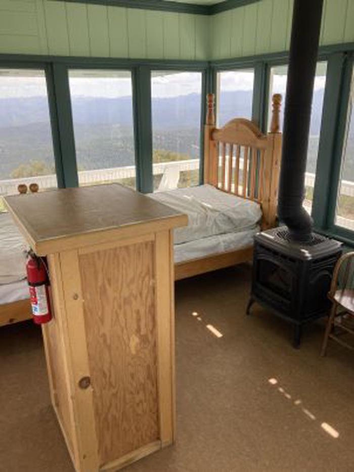 Sardine Peak Lookout β Inside cab looking south