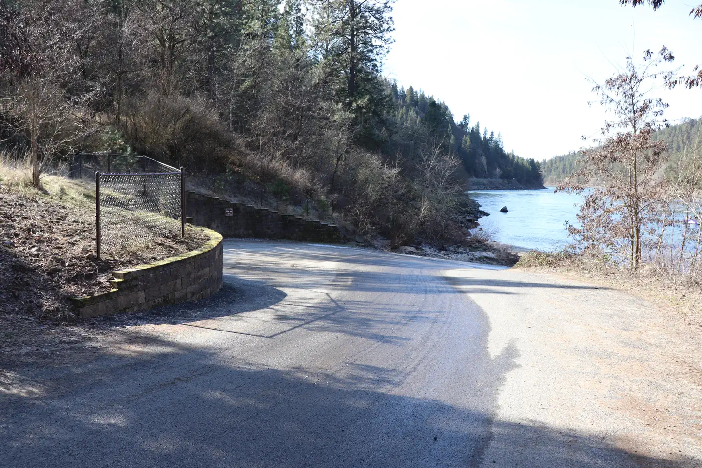 Pink House Recreation Site — View of the Clearwater River from the top of the concrete boat ramp.
