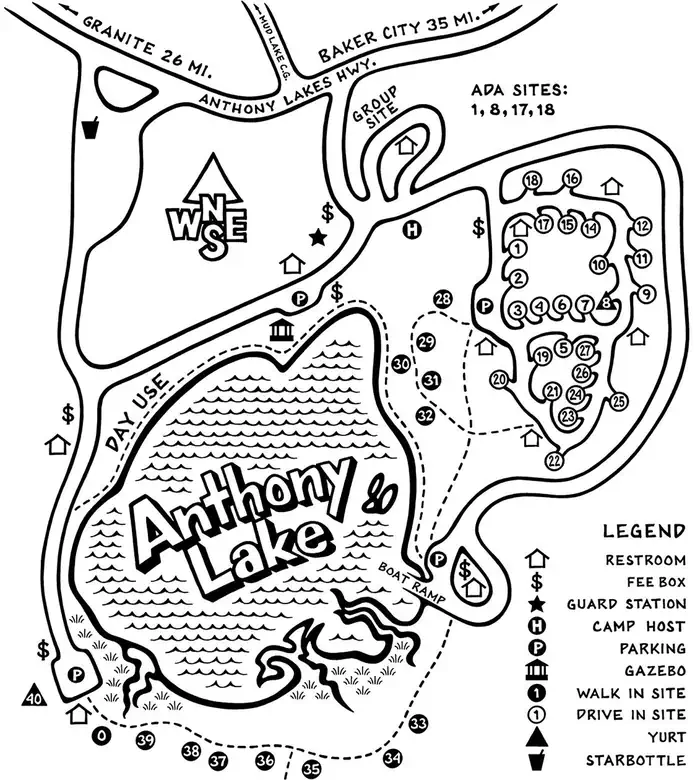 Anthony Lakes Campground — Map full