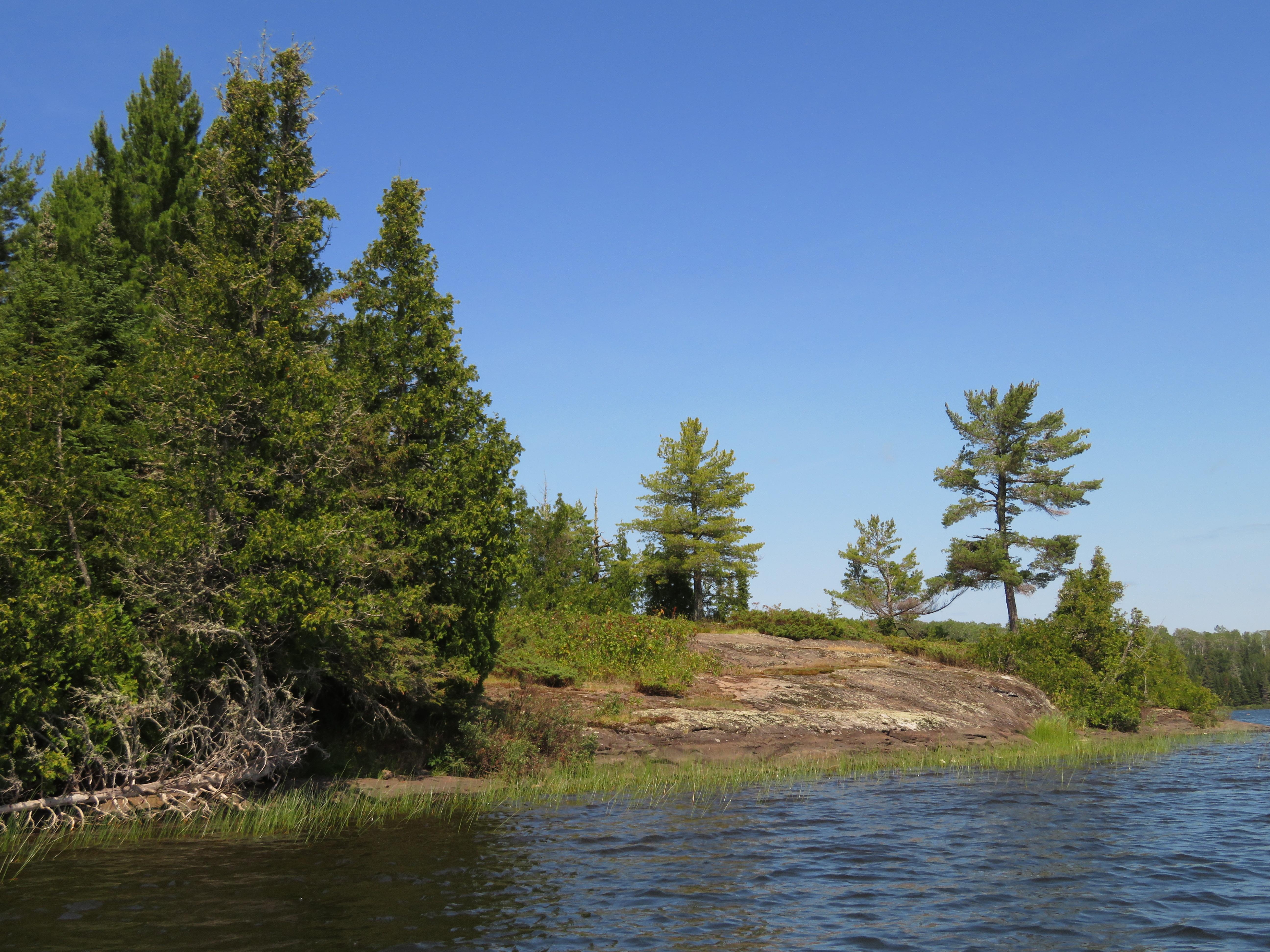 Lake Richie Canoe Campground — Lake Richie Canoe Campsite From the Water Near Shore