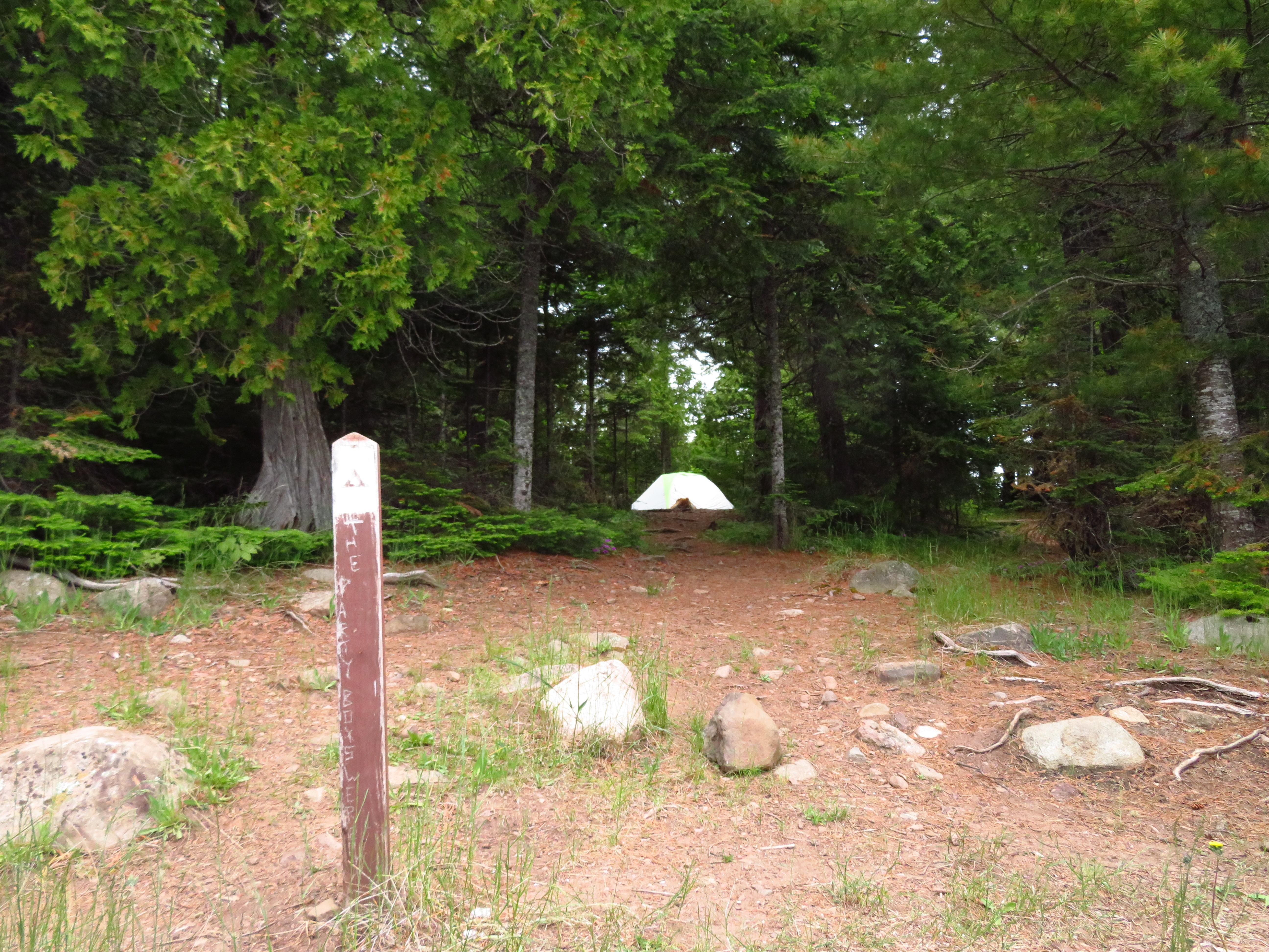 Lake Richie Canoe Campground — Lake Richie Canoe Campsite with Tent